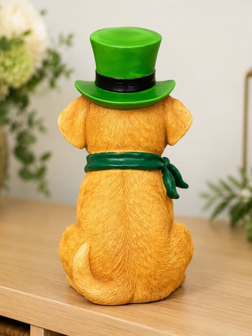 St Patrick’s Day Puppy Figurine Leprechaun Hat Shamrock 9 Inch NWT - Picture 5 of 5
